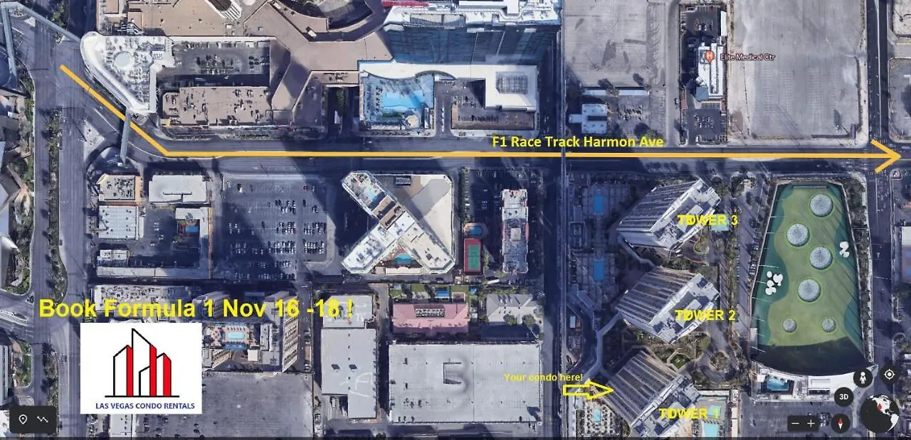 Casa de Férias Mgm Signature-11-605 F1 Track & Strip View Balcony Las Vegas